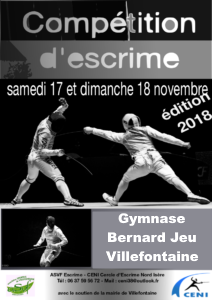 Compétition d’escrime les 17 et 18 novembre à Villefontaine